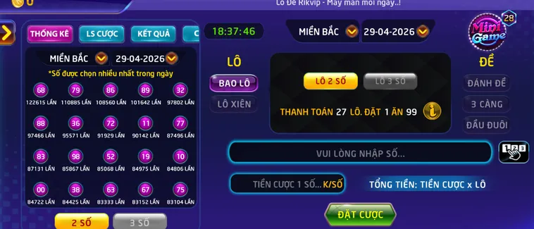 Lô Đề 1 Ăn 900 Tại RikVip Sảnh Cược Đẳng Cấp Với Tỷ Lệ Thưởng Khủng