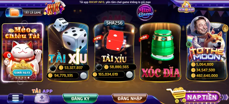 Trải nghiệm không gian cá cược đẳng cấp tại cổng game RikVip với hệ thống bảo mật tối ưu, tỷ lệ hoàn trả cao và cơ hội nhận jackpot hàng tỷ đồng mỗi ngày.
